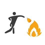 Farbei-werfender Feuerlöscher